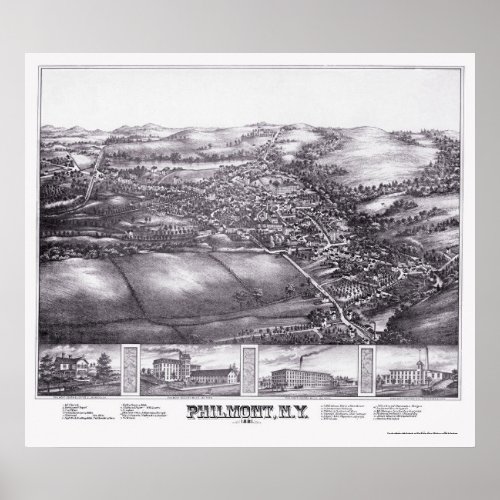 Philmont NY Panoramic Map _ 1881 Poster