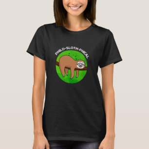 Philo-sloth-phical Funny Animal Sloth Pun Dark BG T-Shirt