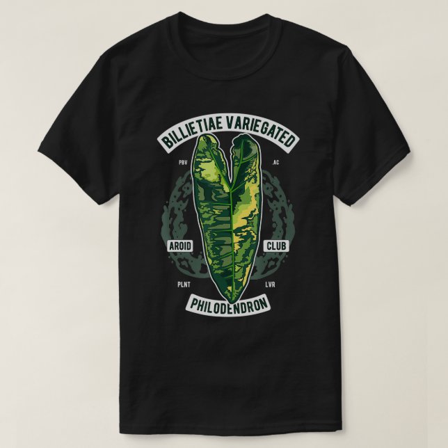Philodendron Billietiae Variegated Botanist kitty  T-Shirt (Design Front)