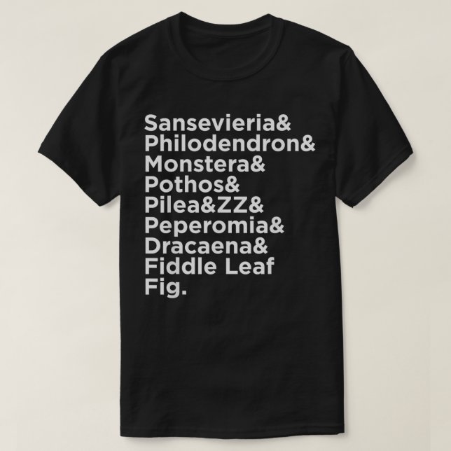Philodendron Monstera Pilea Peperomia Pothos House T-Shirt (Design Front)