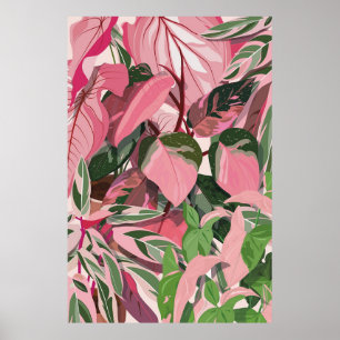 PHILODENDRON PINK PRINCESS LADIES POSTER, POSTER