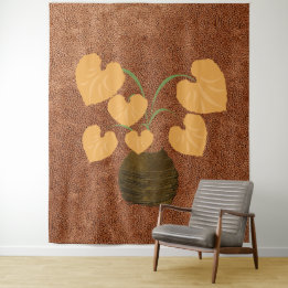 Philodendron  Plant Copper Look Tapestry