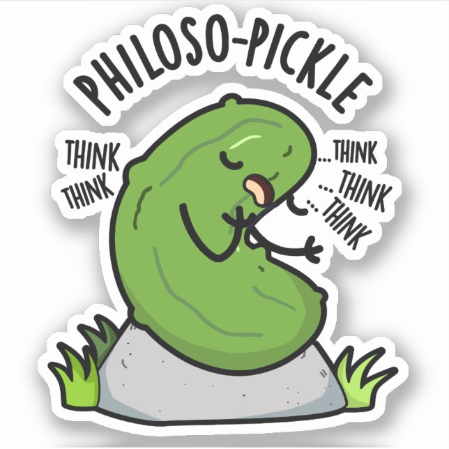 Philoso-pickle Funny Pickle Pun  Sticker (Front)