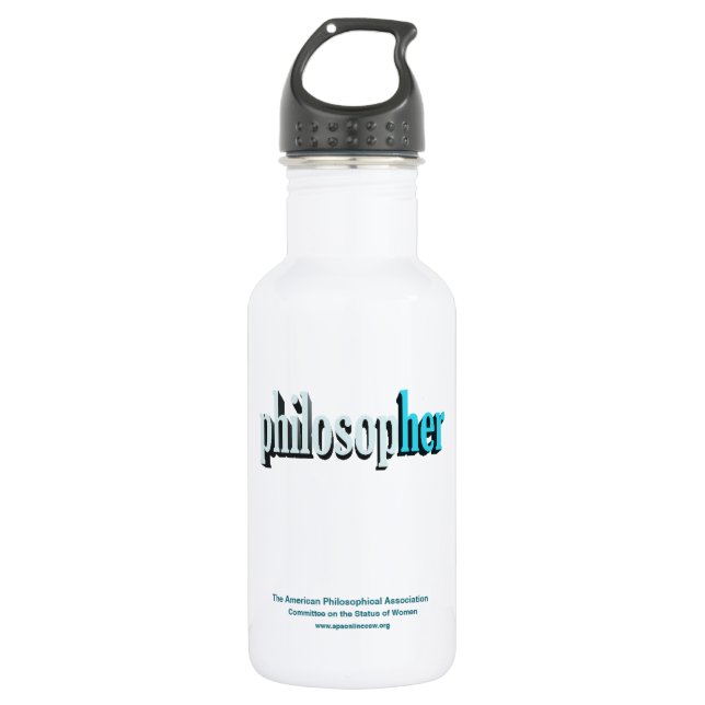 philosopher blue water bottle (Front)