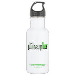 Philosopher Green Stainless Steel Water Bottle at Zazzle