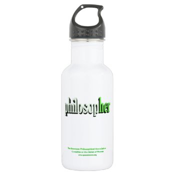 Philosopher Green Stainless Steel Water Bottle by APACSW at Zazzle