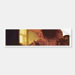 Philosopher In Meditation. By Rembrandt Van Rijn Bumper Sticker