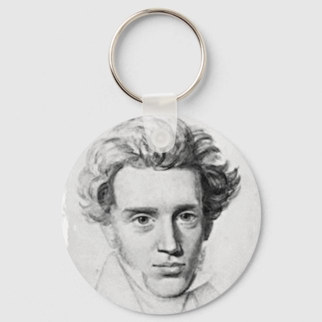 Philosopher Soren Kierkegaard Keychain (Front)