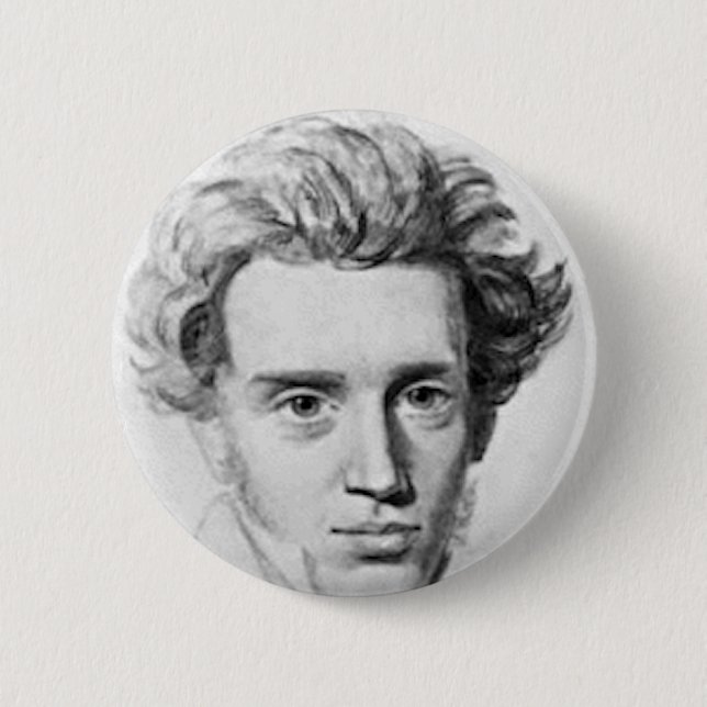 Philosopher Soren Kierkegaard Pinback Button (Front)