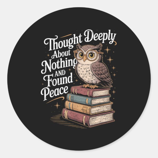 Philosopher Thought Deeply Philosophy Pun Joke Gru Classic Round Sticker (Front)