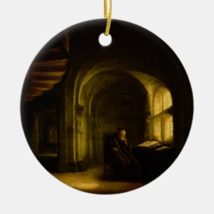 Philosopher with an Open Book, 1625-7 (oil on pane Ceramic Ornament