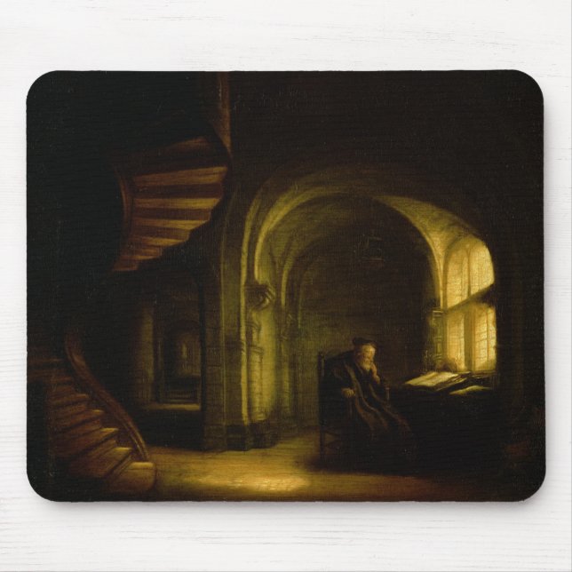 Philosopher with an Open Book, 1625-7 (oil on pane Mouse Pad (Front)