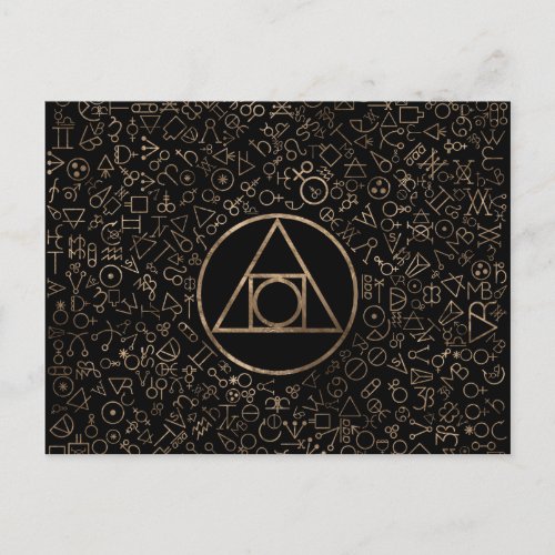 Philosophers stone symbol Alchemical  pattern 1 Holiday Postcard