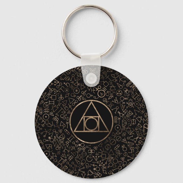 Philosopher's stone symbol Alchemical  pattern 1 Keychain (Front)