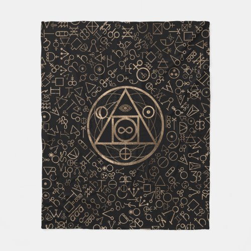 Philosophers stone symbol Alchemical  pattern 2 Fleece Blanket