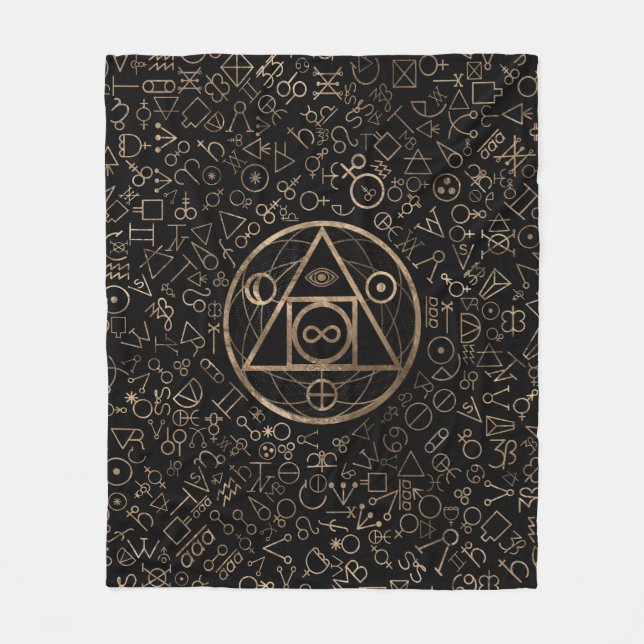 Philosopher's stone symbol Alchemical  pattern 2 Fleece Blanket (Front)