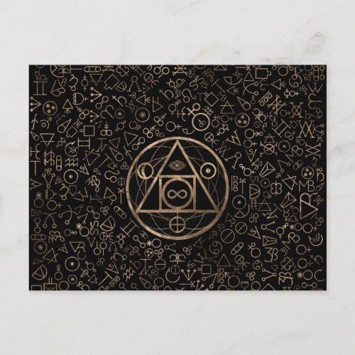 Philosophers stone symbol Alchemical  pattern 2 Holiday Postcard