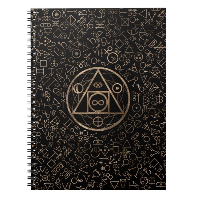 Philosopher's stone symbol Alchemical  pattern 2 Notebook (Front)