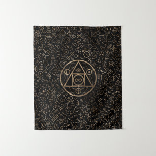 Philosopher's stone symbol Alchemical  pattern 2 Tapestry