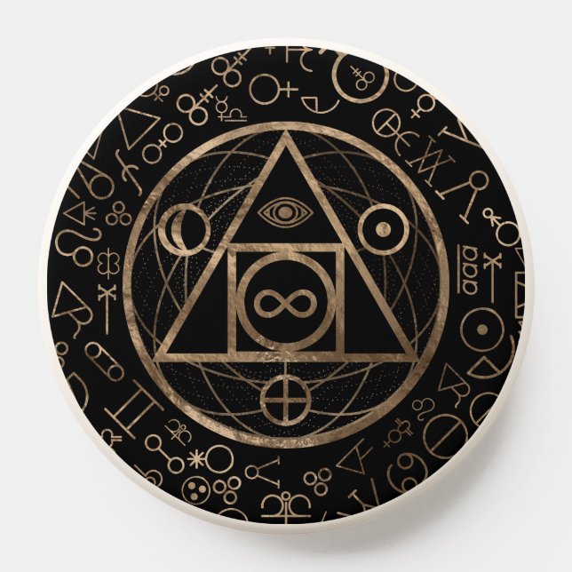Philosopher's stone symbol and Alchemical pattern PopSocket (Popsocket)