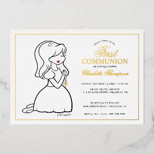 Philosophies First Communion - Girl Foil Invitation