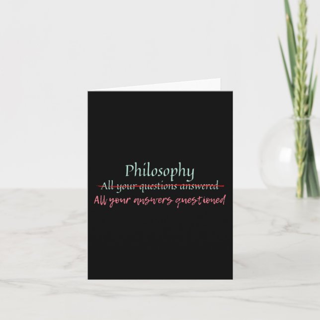 Philosophy, All Your Answers Questioned  Card (Front)