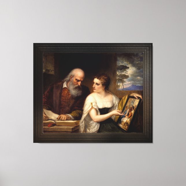 Philosophy and Christian Art by Daniel Huntington Canvas Print (Front)