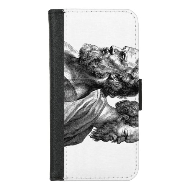 Philosophy Art Print - Plato and Socrates iPhone Wallet Case (Front)