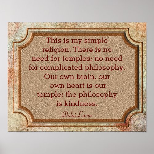 Philosophy Of Kindness _ Dalai Lama Quote _ Print