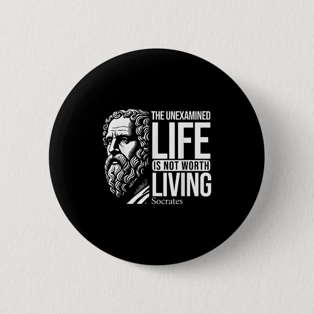 Philosophy Socrates Quote For Wise Philosphers  Button (Front)