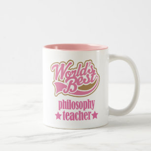 Philosophy Teacher Gift (Worlds Best) Two-Tone Coffee Mug