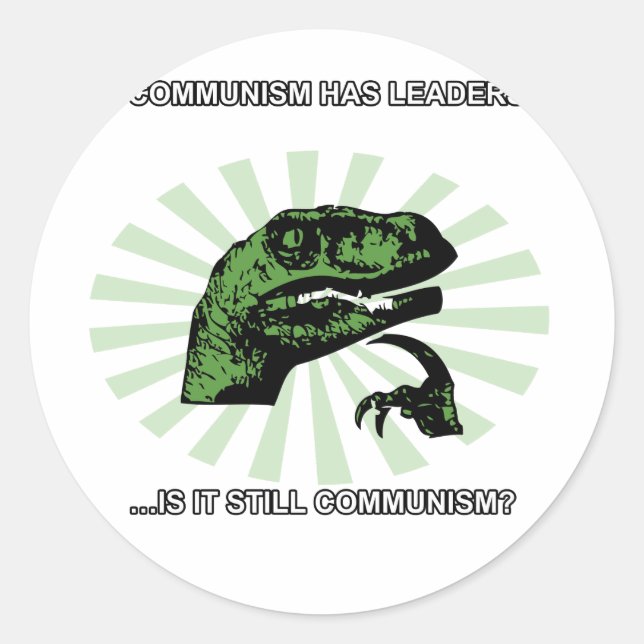 Philosoraptor Communism Classic Round Sticker (Front)
