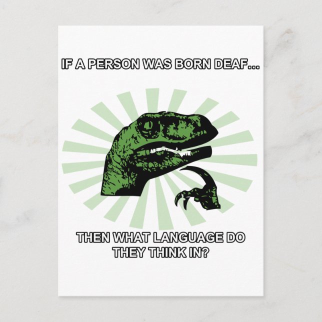 Philosoraptor Deaf Language Postcard (Front)