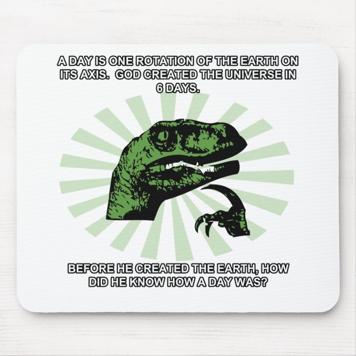 Philosoraptor Earth and God Mouse Pads