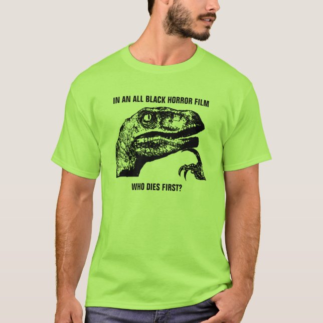 Philosoraptor Horror Film T-Shirt (Front)