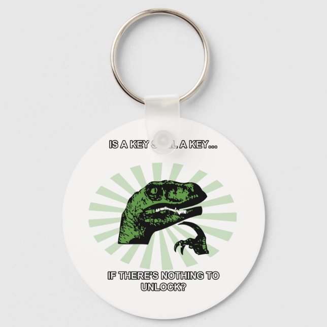 Philosoraptor Keys and Locks Keychain (Front)