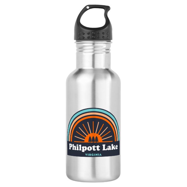 Philpott Lake Virginia Rainbow Stainless Steel Water Bottle (Front)