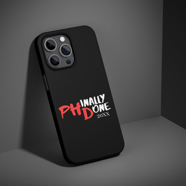 Phinally done - Black PHD Graduation Quote Design Case-Mate iPhone Case (Creator Uploaded)