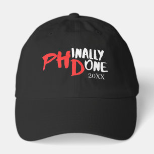 Phinally done - Black PHD Graduation Quote Design Hat