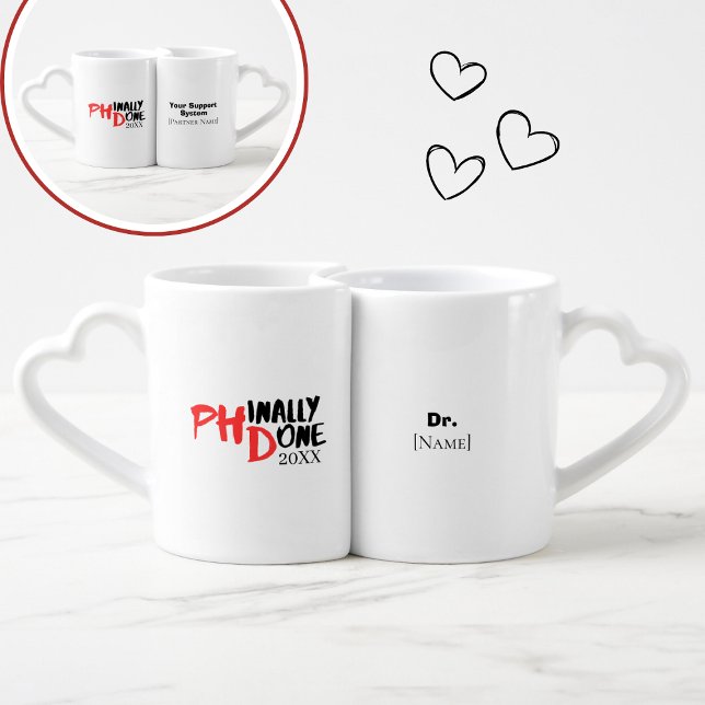 Phinally Done Couple Set — Personalized Graduation Coffee Mug Set (Creator Uploaded)