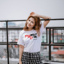 Phinally done - Funny PHD Graduation Quote Design