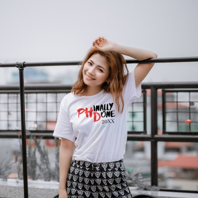 Phinally done - Funny PHD Graduation Quote Design T-Shirt (Creator Uploaded)