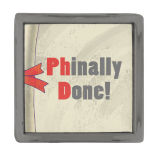 Phinally Done Gunmetal Finish Lapel Pin