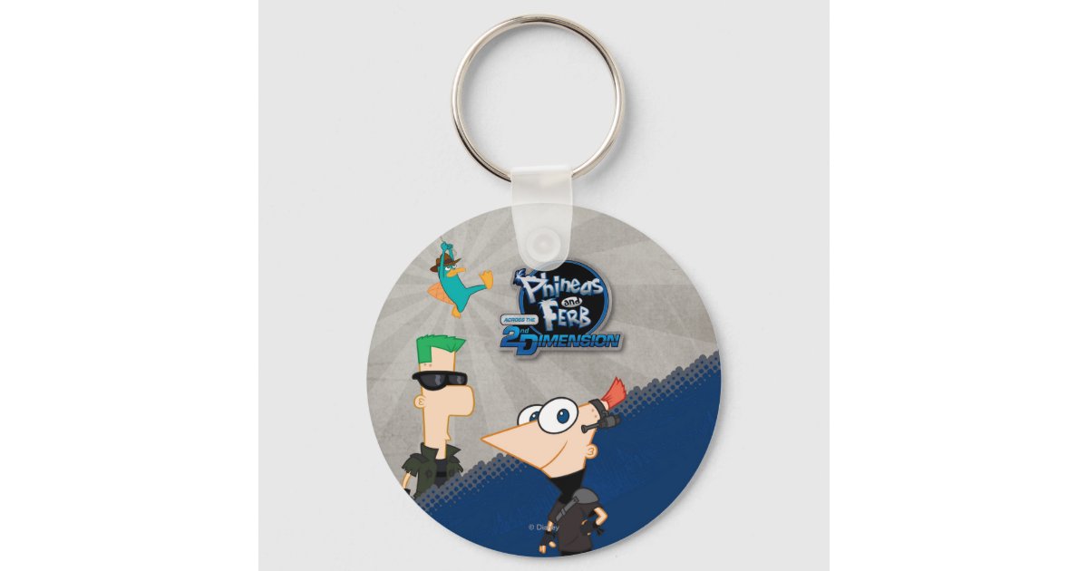 Phineas and Ferb 2D Keychain Zazzle