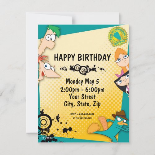 Phineas and Ferb Birthday Invitation