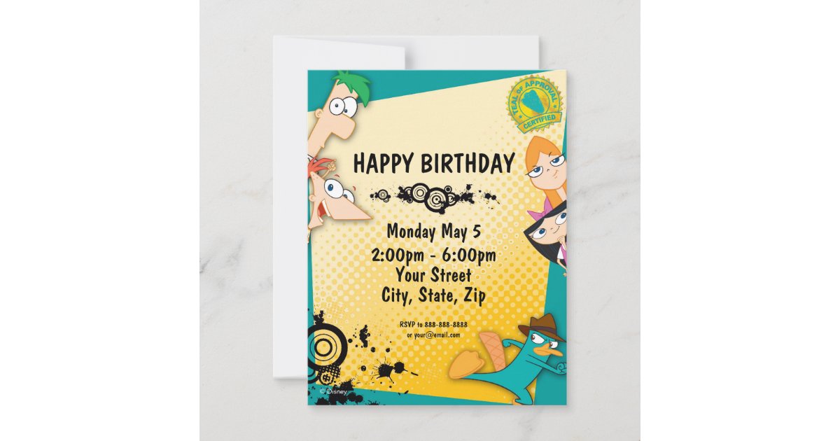 Phineas and Ferb Birthday Invitation | Zazzle