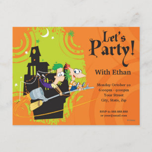 Phineas and Ferb Halloween Party Invitation
