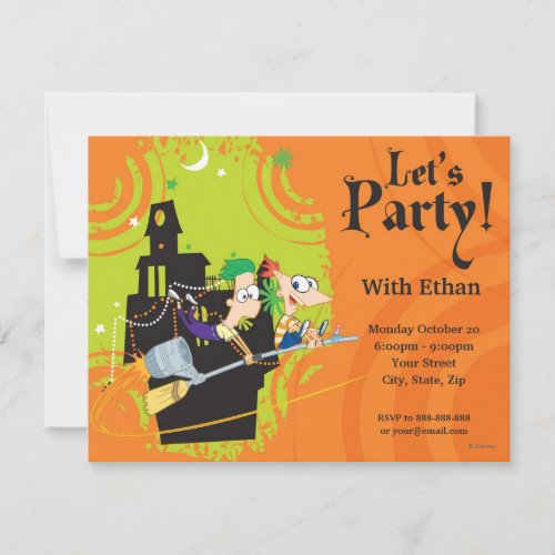 Phineas and Ferb Halloween Party Invitation