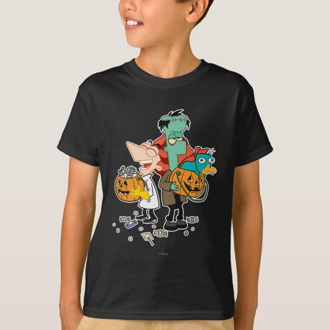 Phineas and Ferb Halloween T-Shirt (Front)
