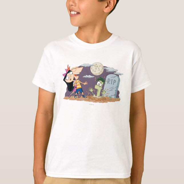 Phineas and Ferb in Graveyard T-Shirt (Front)
